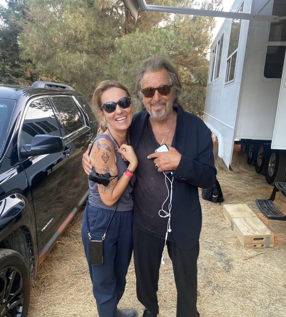 At filming location with AI Pacino for the TV Show Hunters