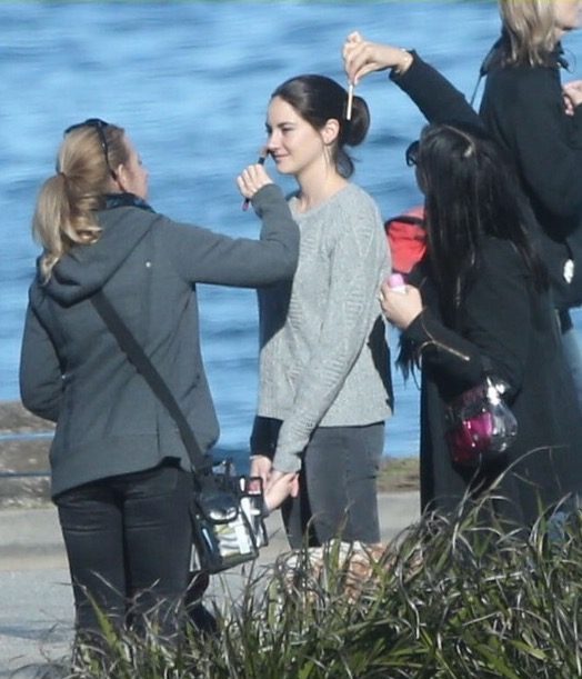At filming location with Shallene Woodley for the TV Show Big Little Lies